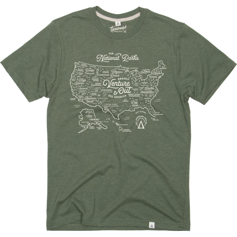 The Landmark Project - NPS Map Unisex Short Sleeve Tee