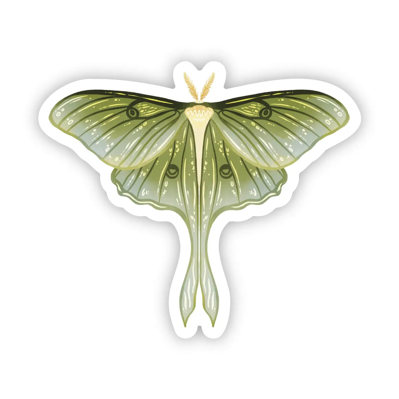 Big Moods Moth Sticker (Green)