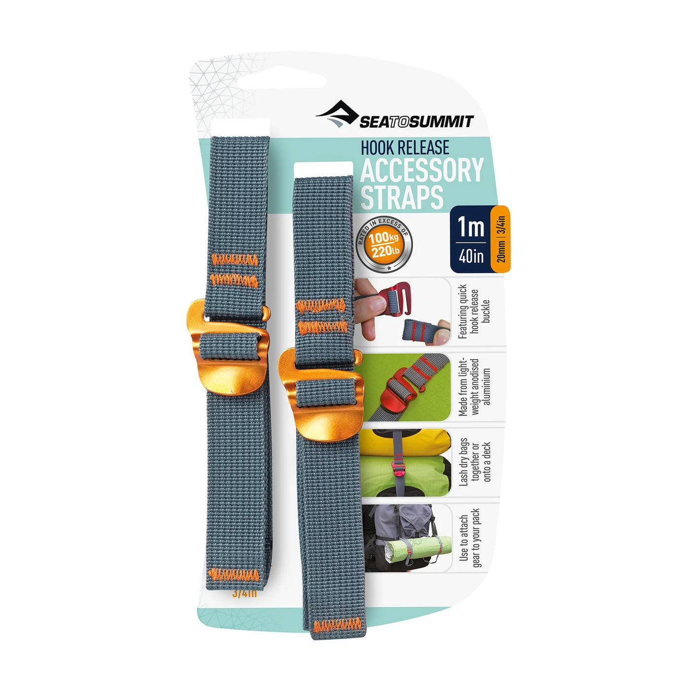 Sea to Summit Accessory Straps with Hook Release 20mm