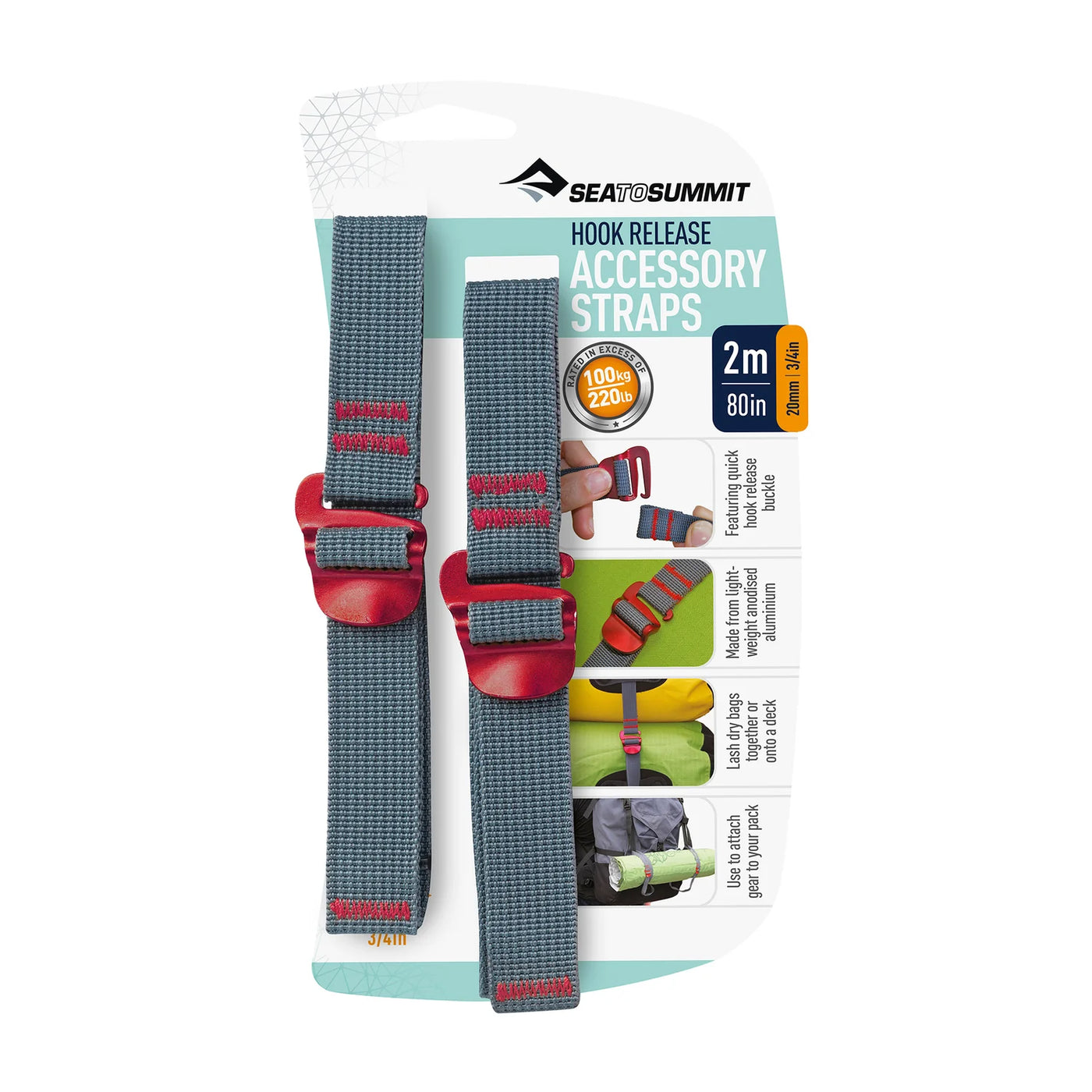Sea to Summit Accessory Straps with Hook Release 20mm