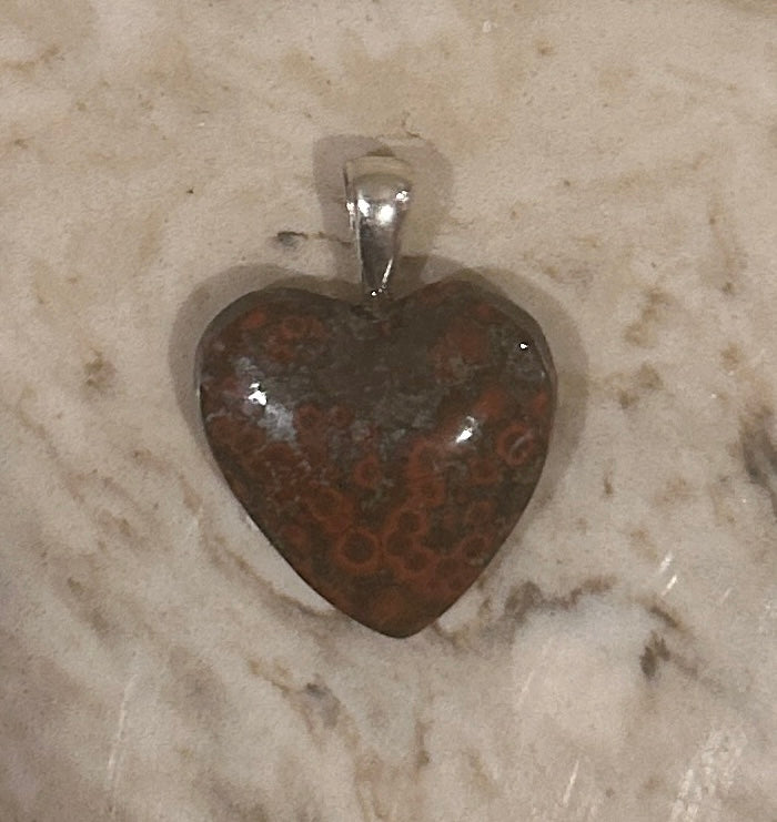 Crystal Creek Gems: Poppy Jasper Heart Pendant-Small