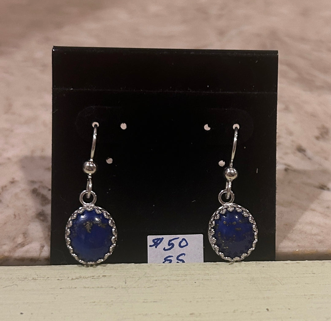 Crystal Creek Gems: Lapis Earrings (Sterling Silver)