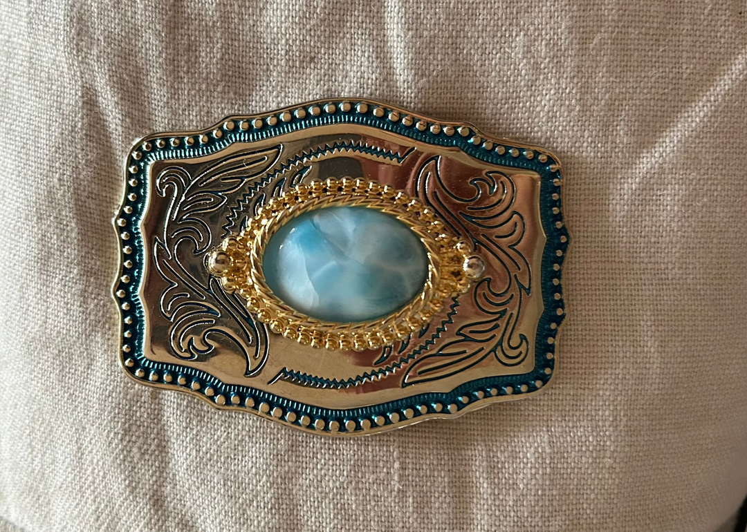Crystal Creek Gems, Belt Buckle: Larimar