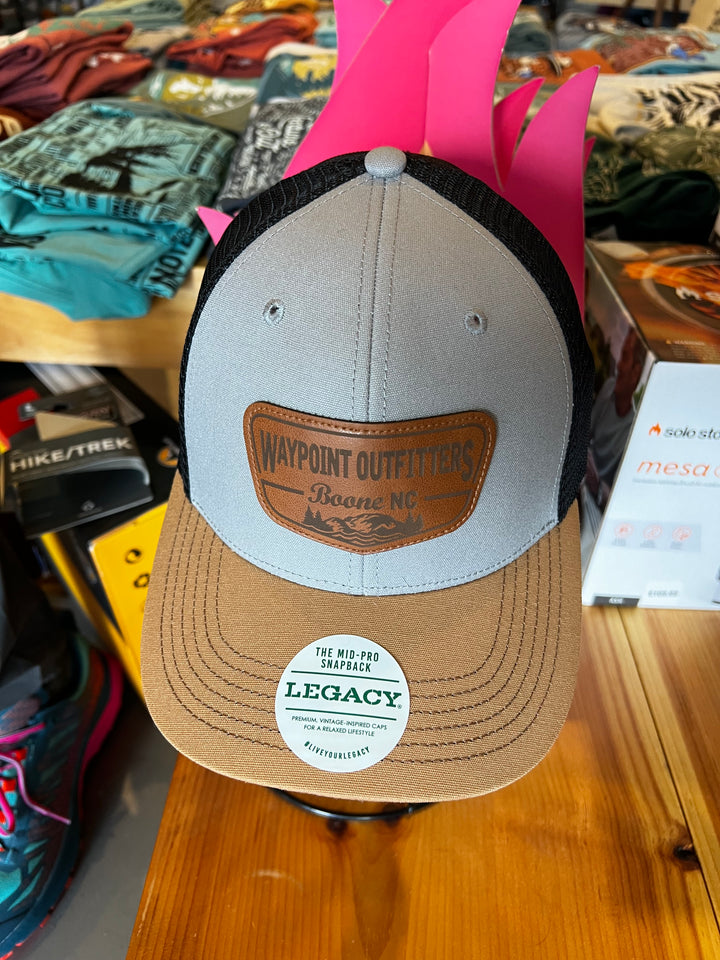 Waypoint/Boone, NC Leather Patch Hat