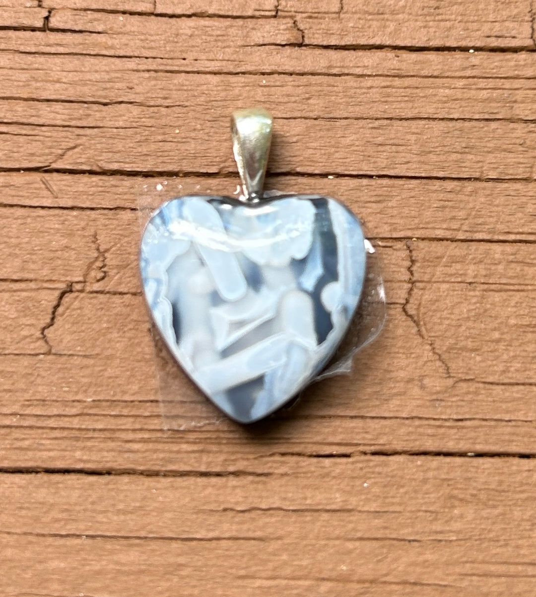 Crystal Creek Gems: Gila White Agate on Onyx Pendant