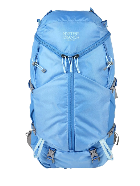 Mystery Ranch Women's Coulee 40 backpack in Atlantic blue, alternate front view