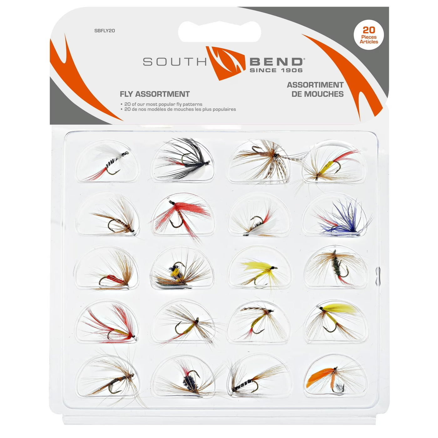 South Bend Fly Assortment, 20-Pack