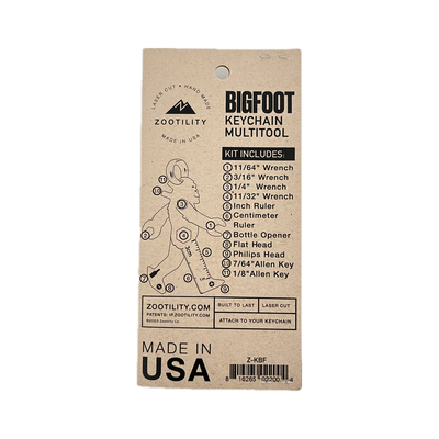 Zootility Bigfoot 11-in-1 Keychain Multi-Tool