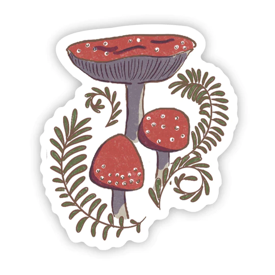 Big Moods Three Red Mushrooms Sticker