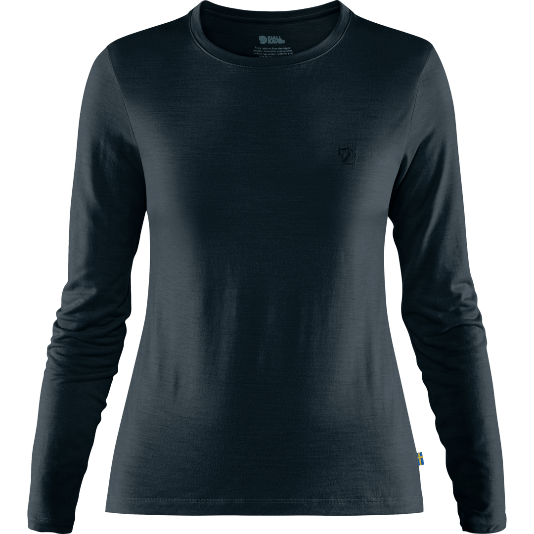 Women's Abisko Wool Long-Sleeve T-Shirt in Dark Navy