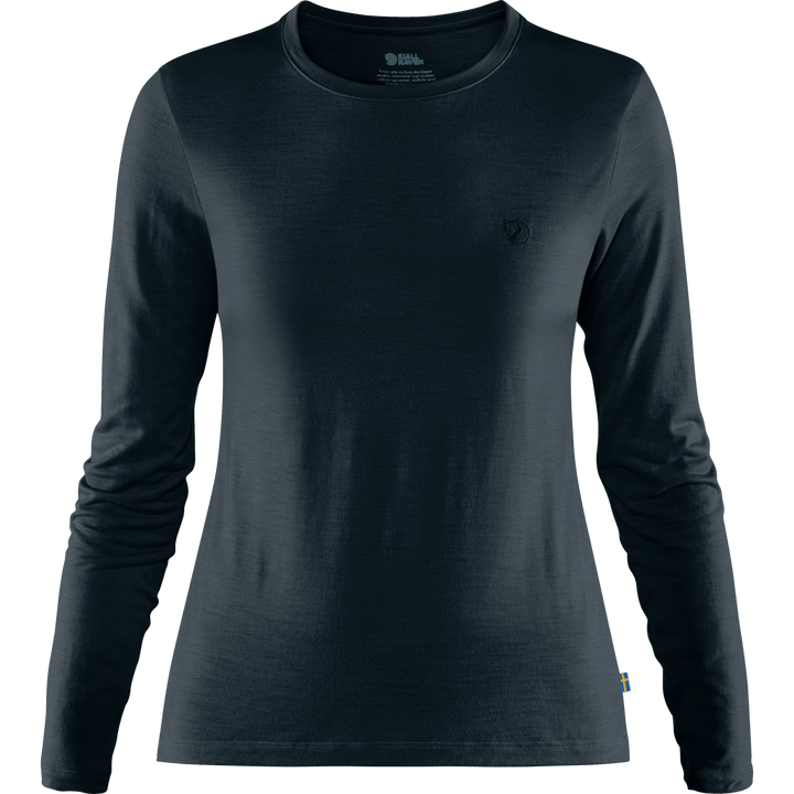 Women's Abisko Wool Long-Sleeve T-Shirt in Dark Navy
