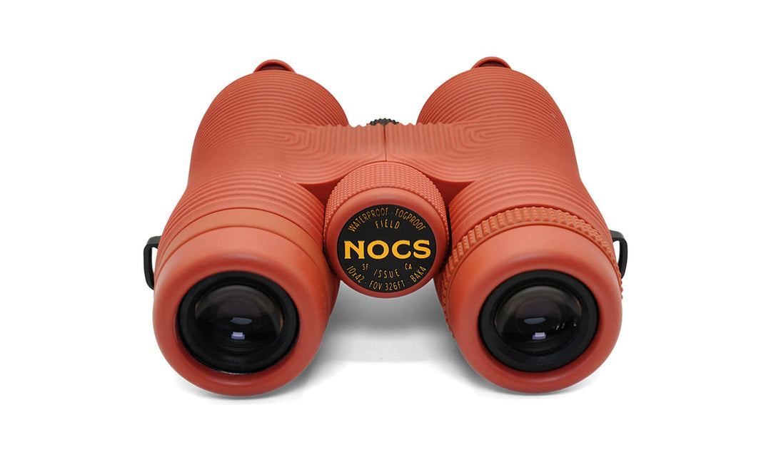 Nocs Provisions Field Issue 10x42 binoculars in Brick Red - back view