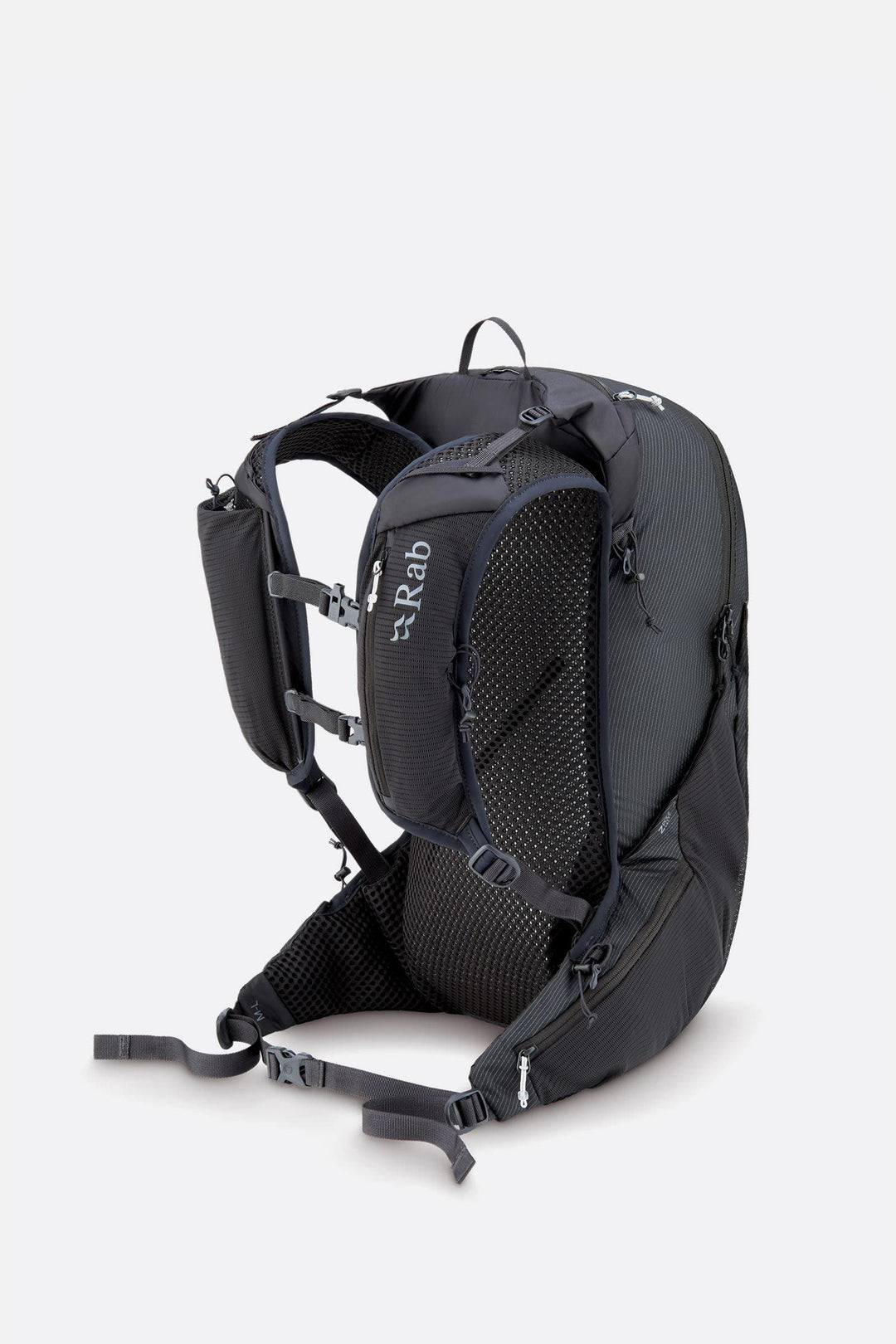RAB Nitron 25 backpack in Anthracite, rear angle