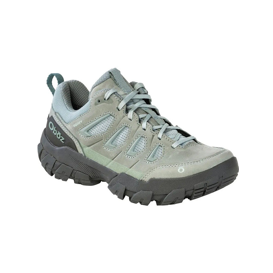 Obōz Women's Sawtooth X Low Waterproof hiking shoe in Glacier, full side view