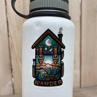 Wander Backpacking Cabin Hiking Sticker