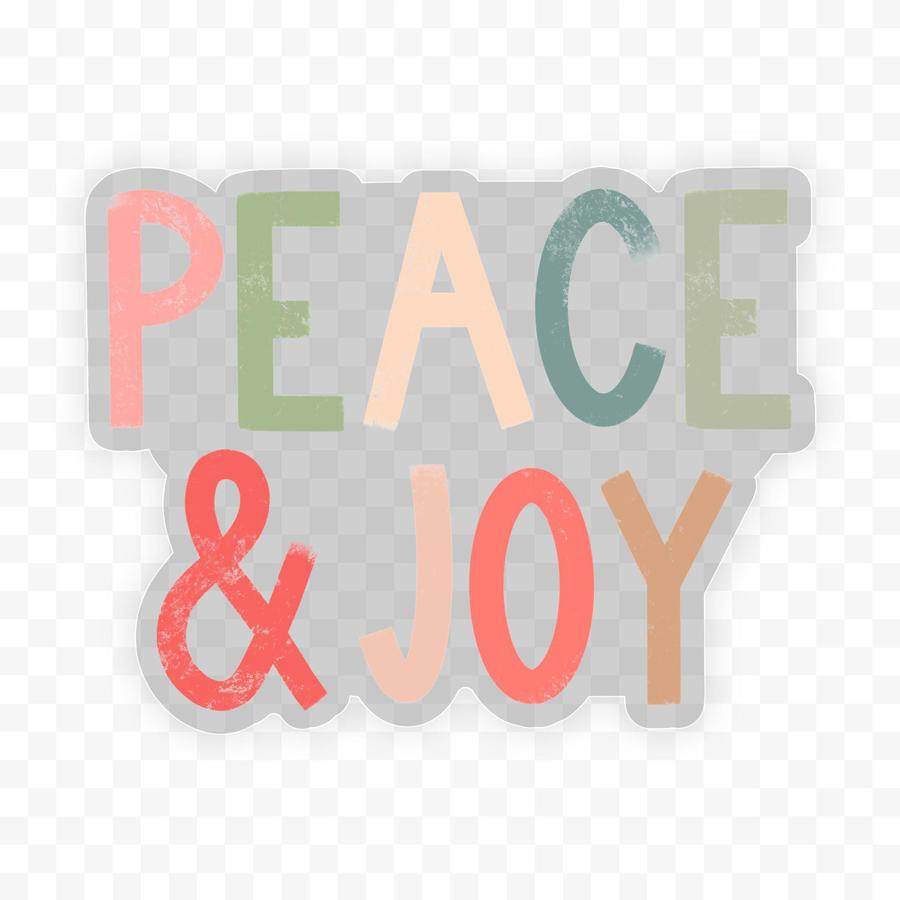 Big Moods Peace &amp; Joy Lettering - Clear Holiday Sticker