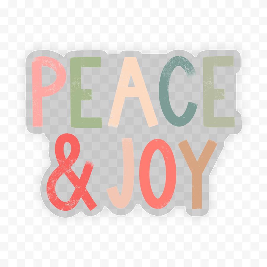 Big Moods Peace & Joy Lettering - Clear Holiday Sticker