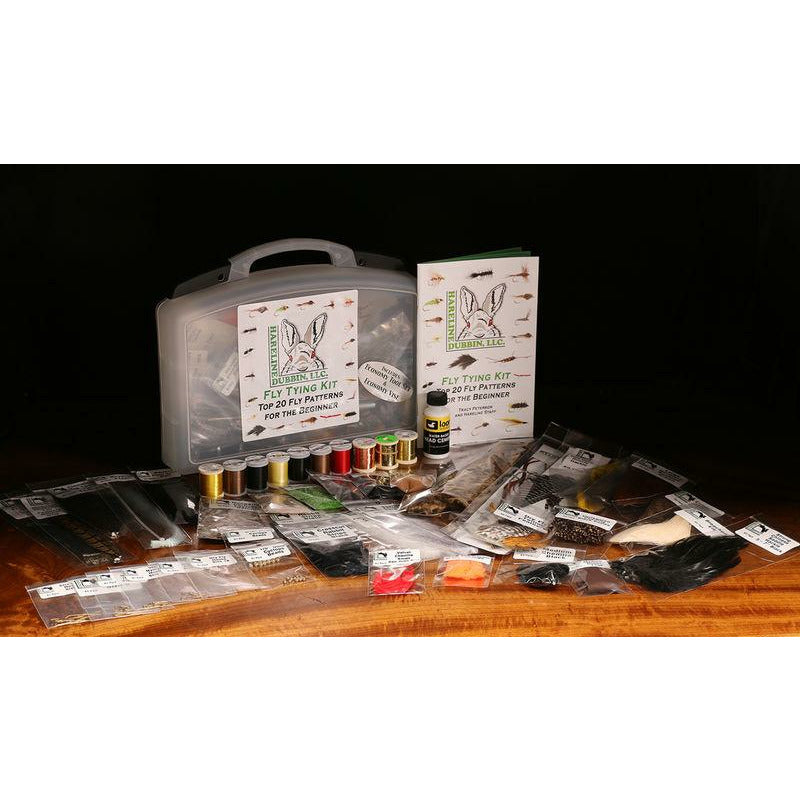 Hareline Dubbin Fly Tying Material Kit with Economy Tools and Vise