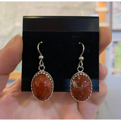 Crystal Creek Gems Earrings: Red Horn Coral