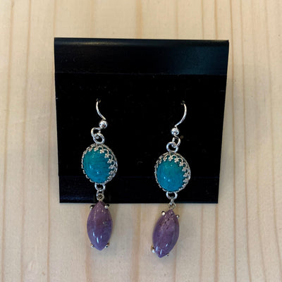 Crystal Creek Gems: Purple Jade & Gem Silica Earrings
