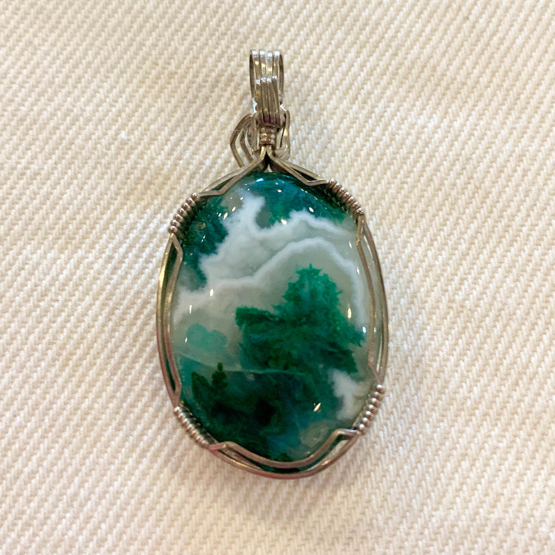 Pendant: Green Moss Agate