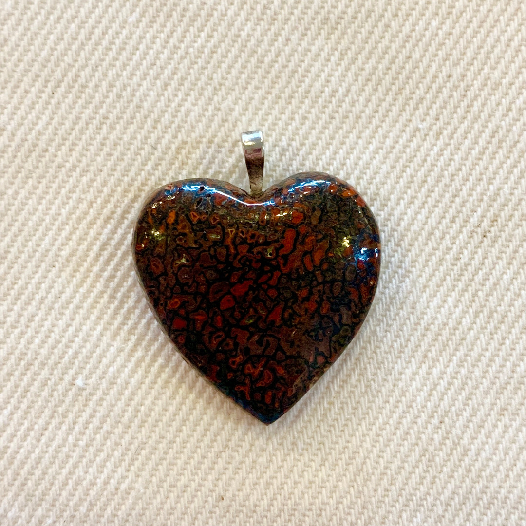 Crystal Creek Gems: Red Dinosaur Agate Heart Pendant