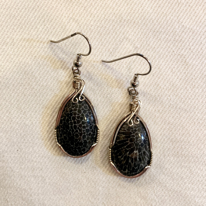 Crystal Creek Gems: Bryozoan Coral Earrings