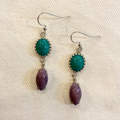Crystal Creek Gems: Purple Jade & Gem Silica Earrings