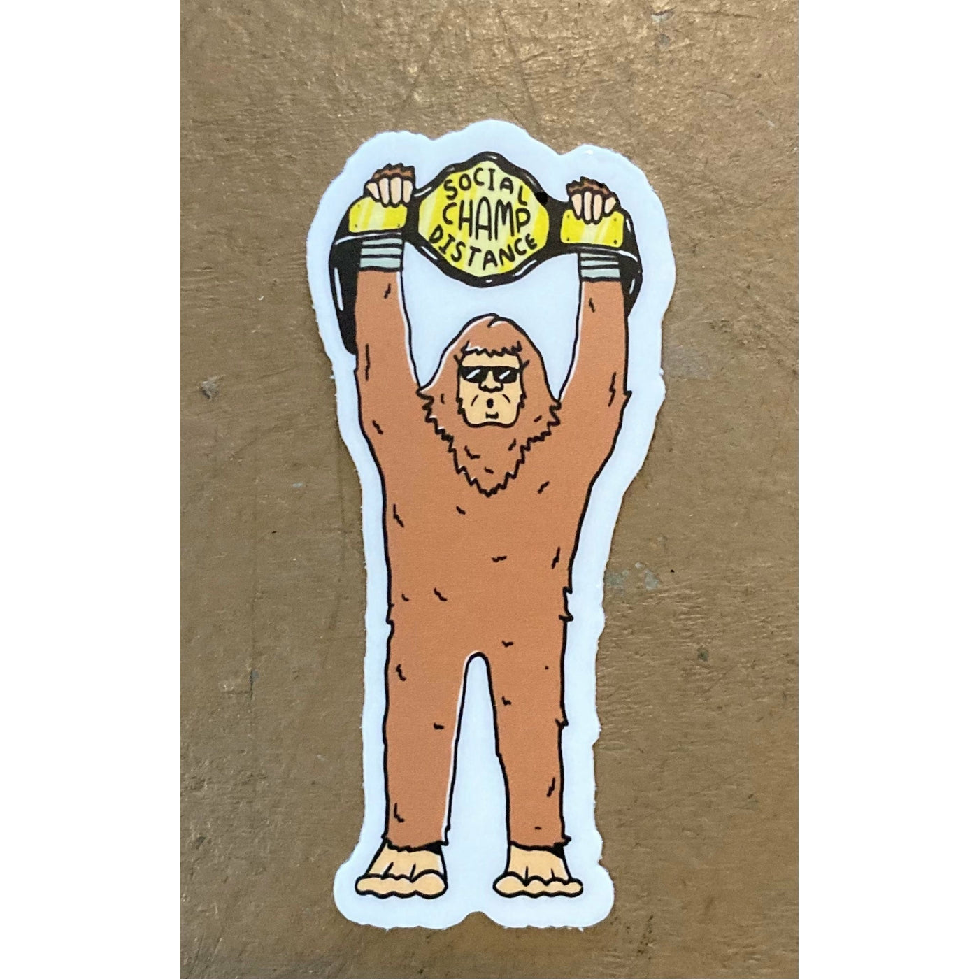 Big Moods Social Distance Champ-Bigfoot Sticker