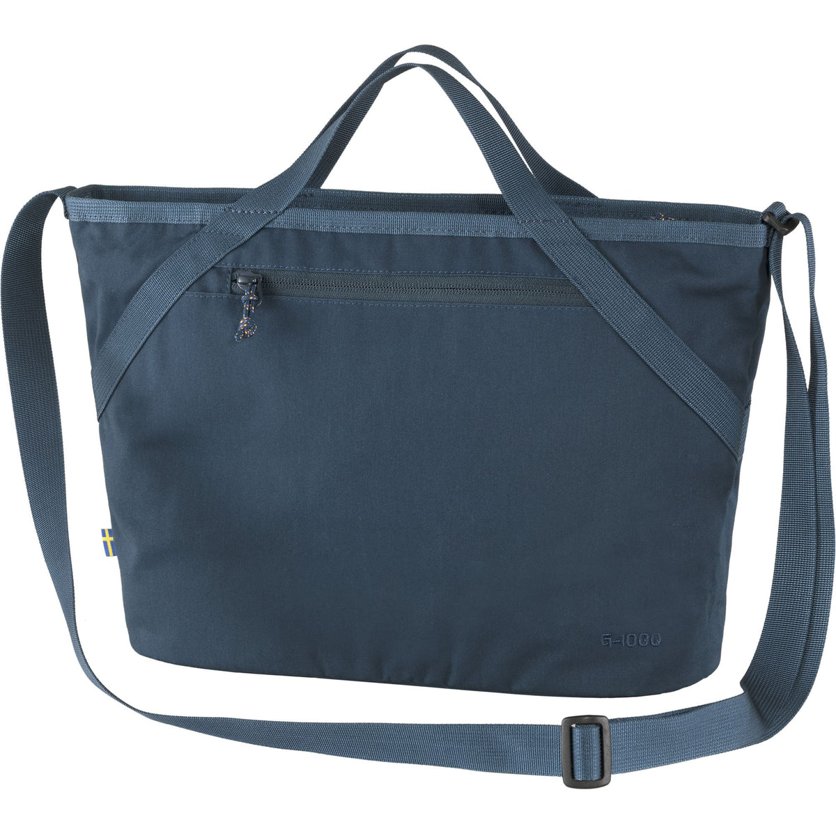 Fjällräven Vardag Crossbody Bag in Storm, rear view with zippered pocket